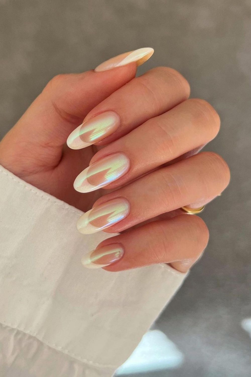 Glazed French tip nails