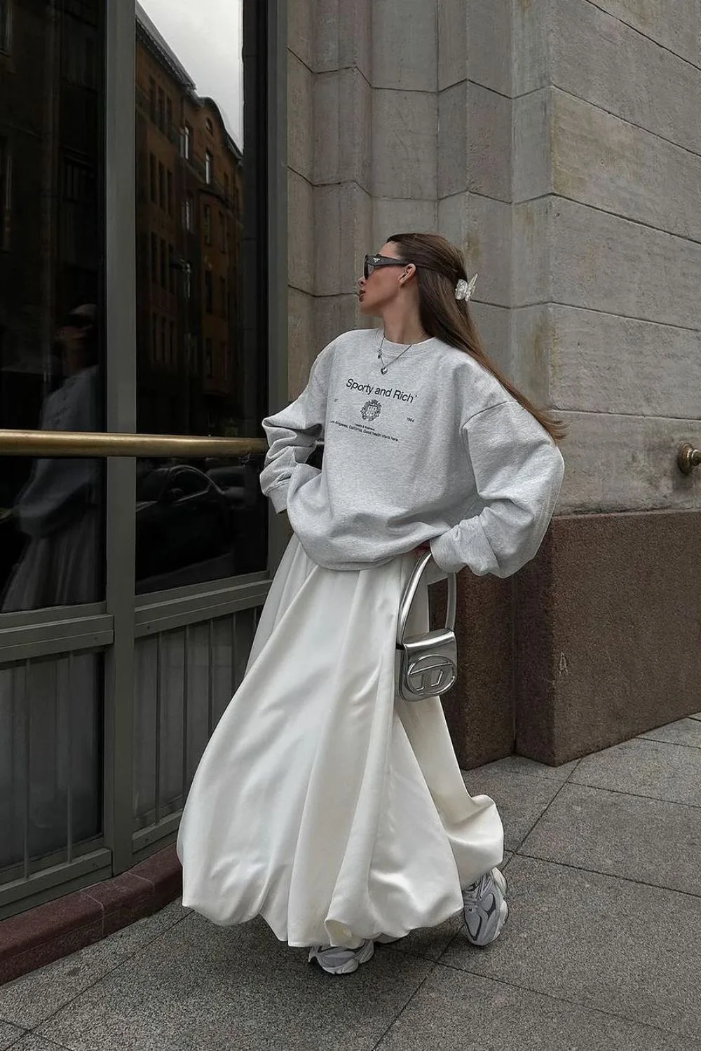 Gray Sweatshirt and Skirt