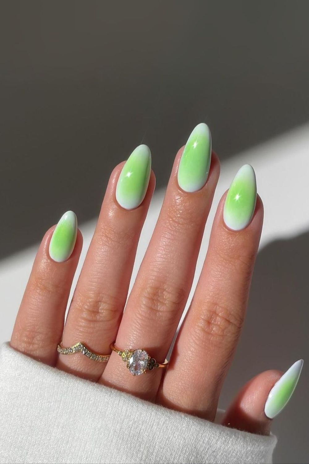 Green gradient nails