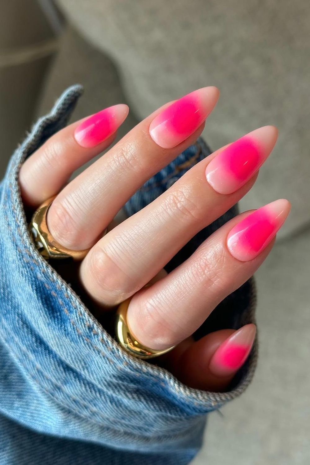 Hot pink aura mani