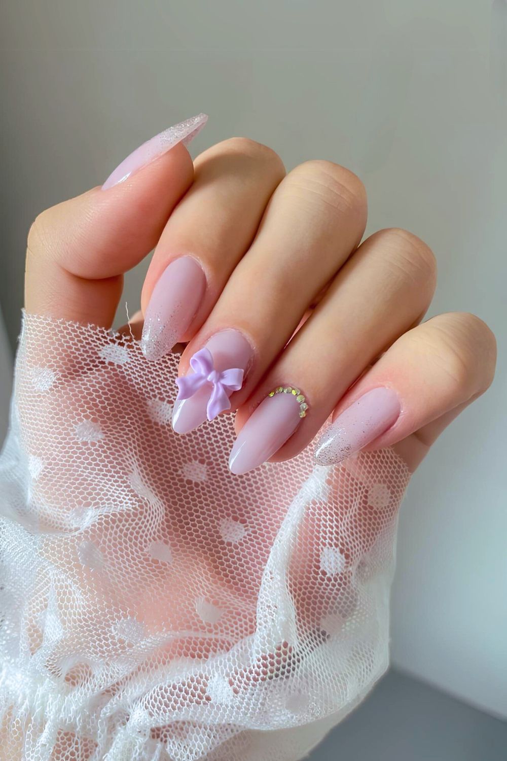 Lavender purple coquette mani