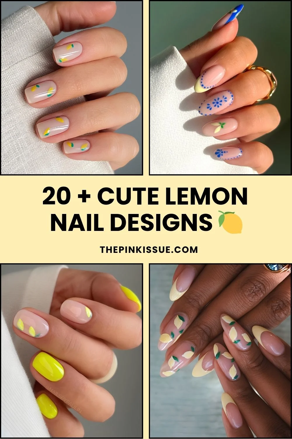 Lemon nail designs Pinterest