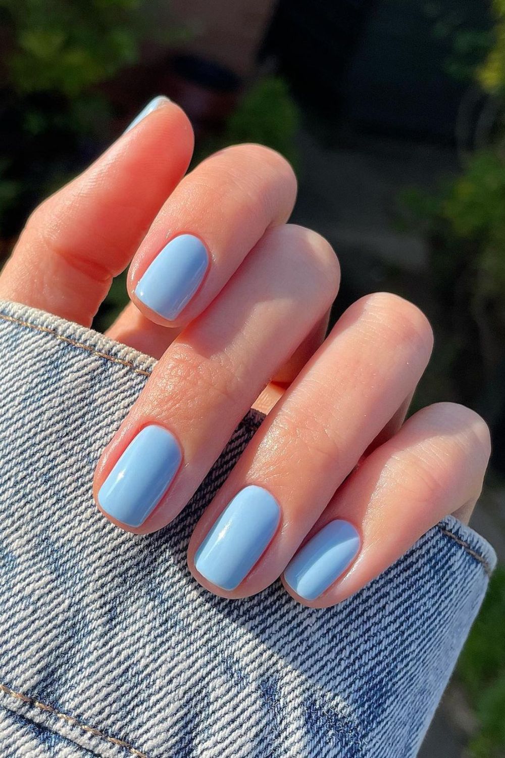 Light blue nails