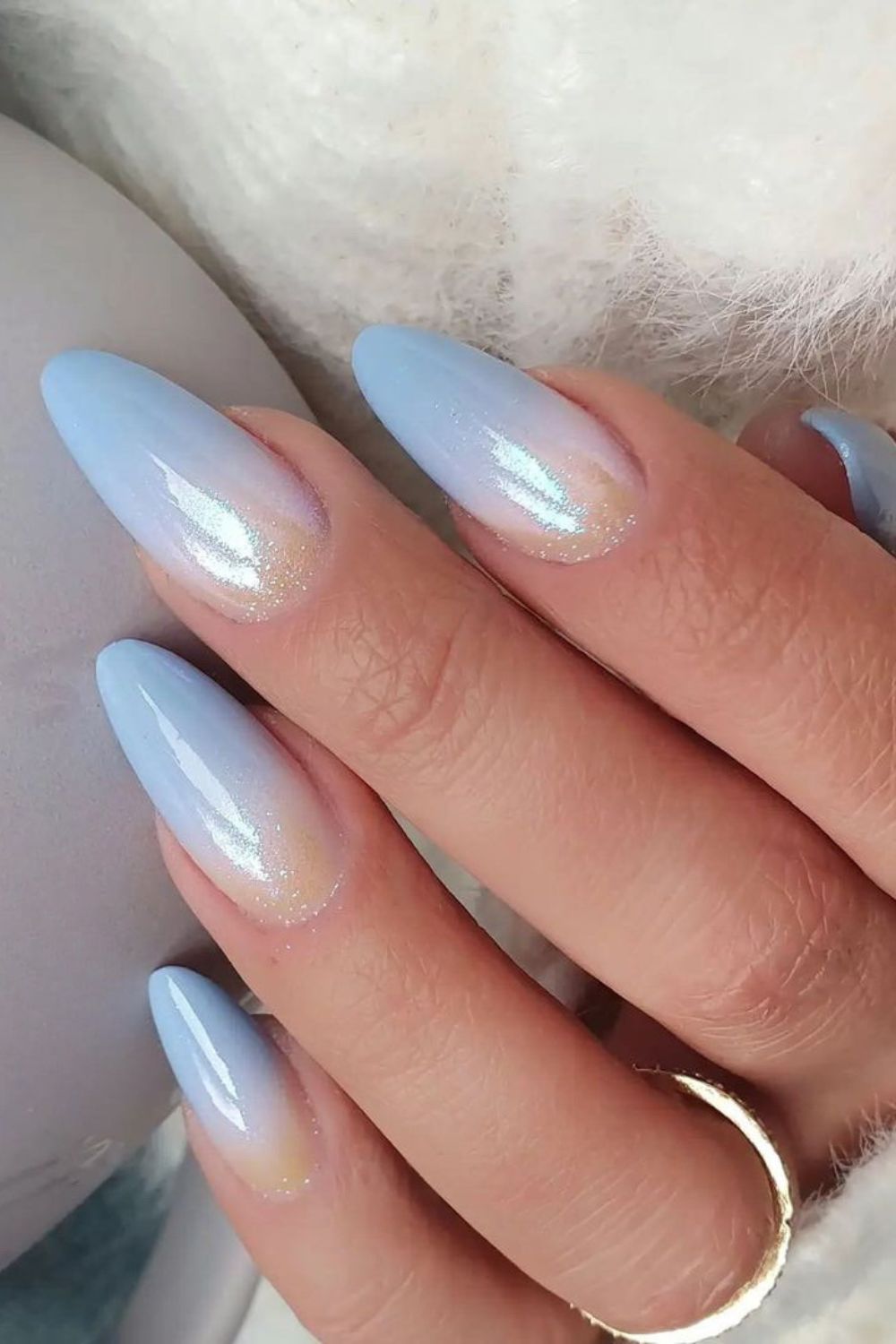 Light blue ombre nails