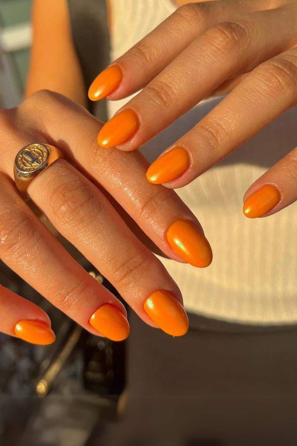 Mango chrome nails