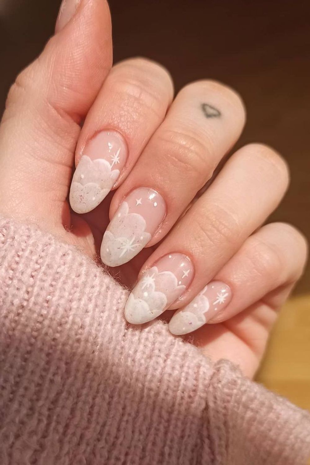 Milky cloud french nails