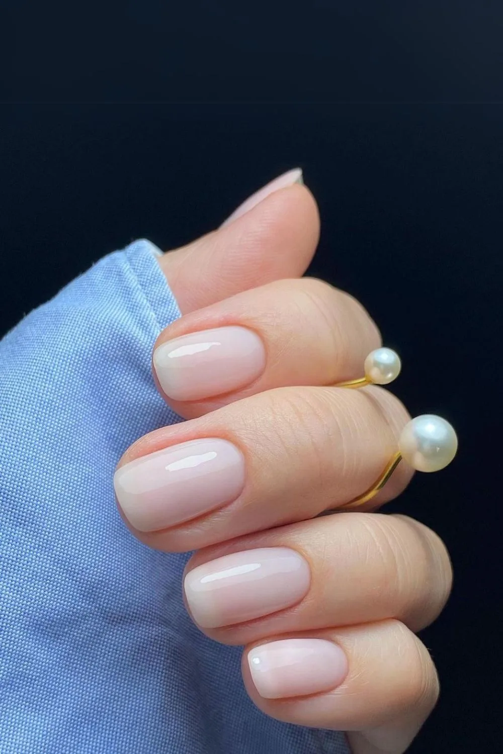 Milky white nails