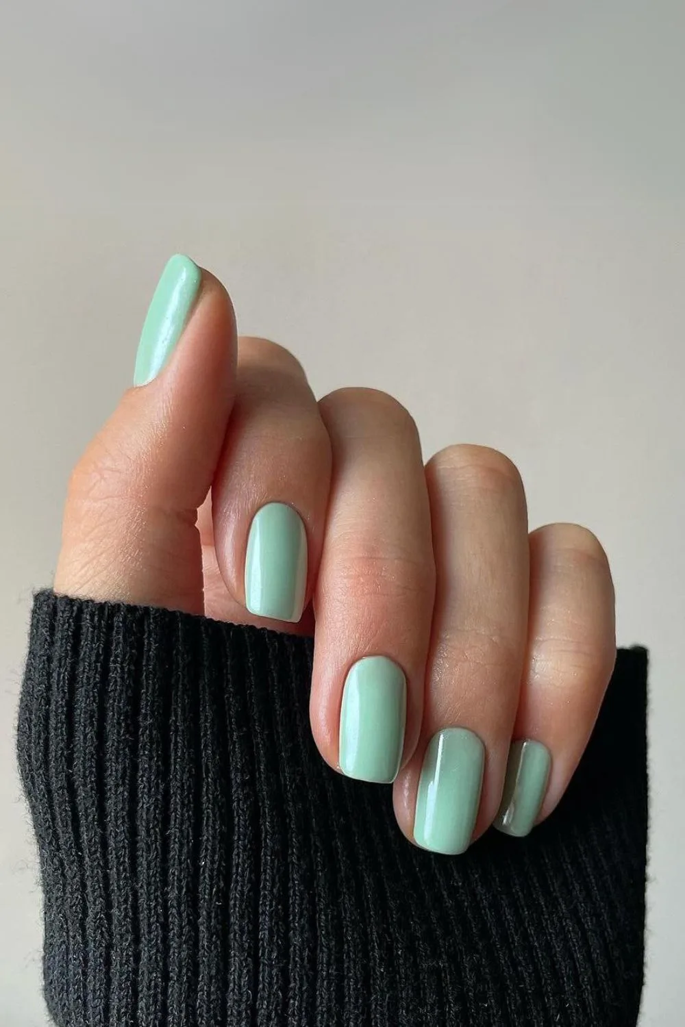 Mint green nails