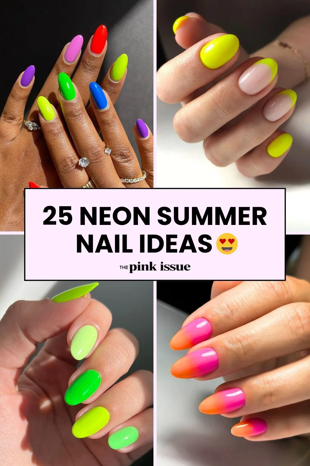 Neon summer nail ideas Pinterest