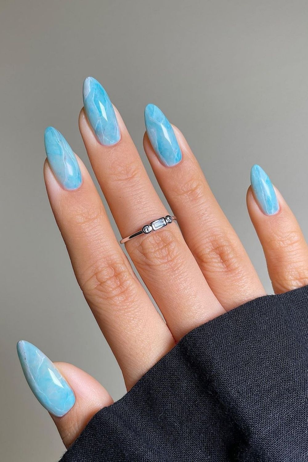 Ocean marble nails