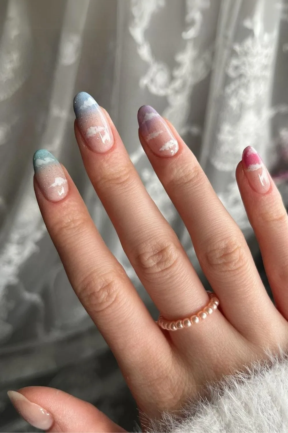 Pastel cloud french nails