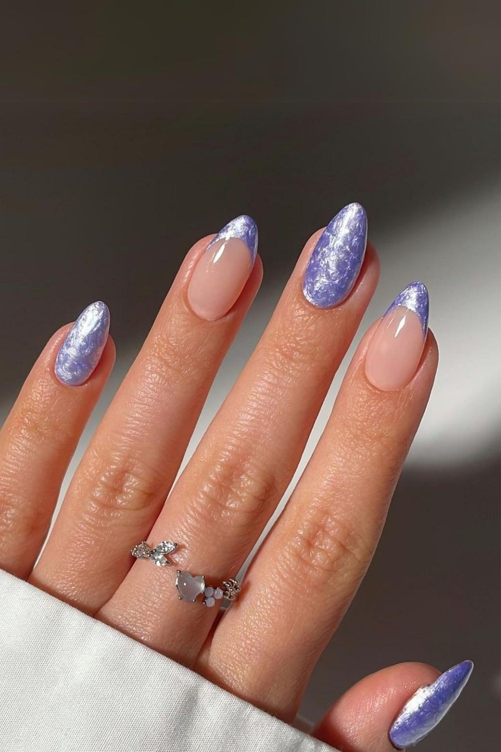 Pearly lavender nails