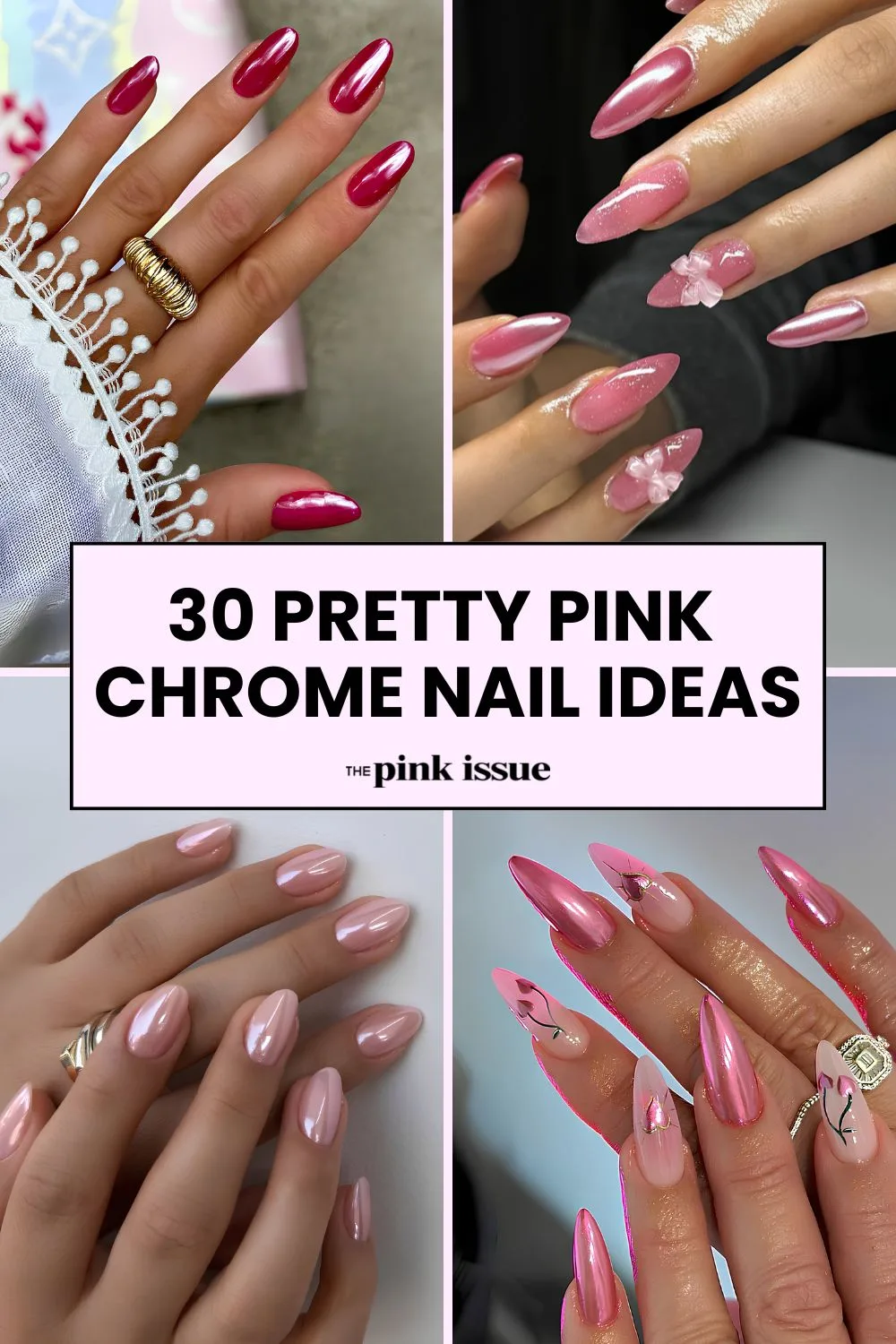 Pink Chrome Nail Ideas Pinterest