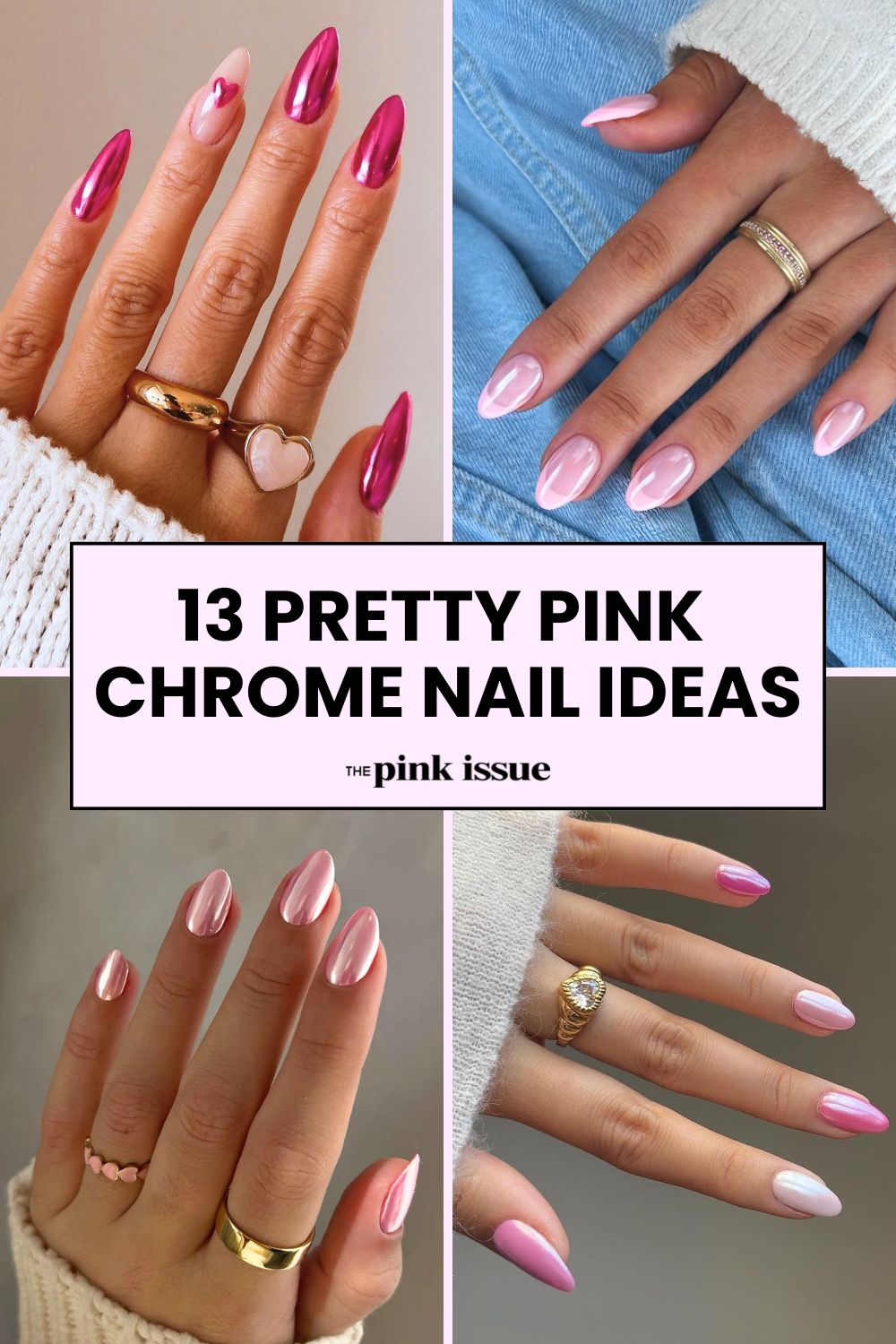 Pink chrome nail ideas pinterest