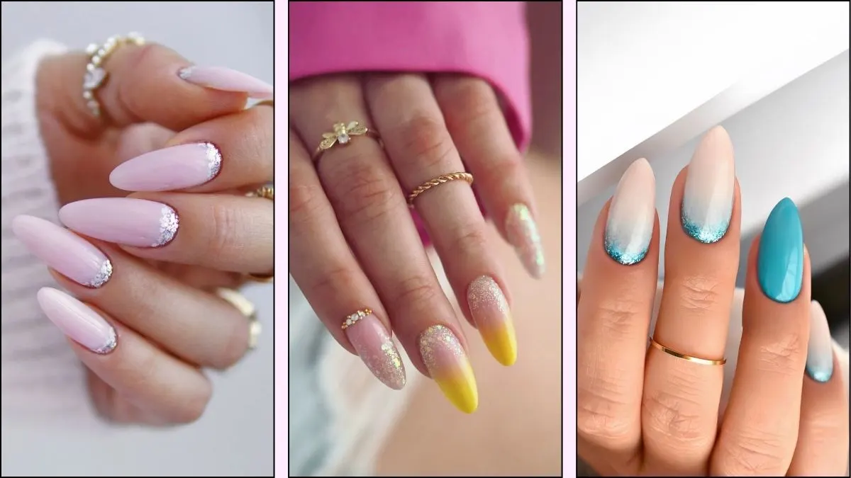 A collage of 3 princess nail designs