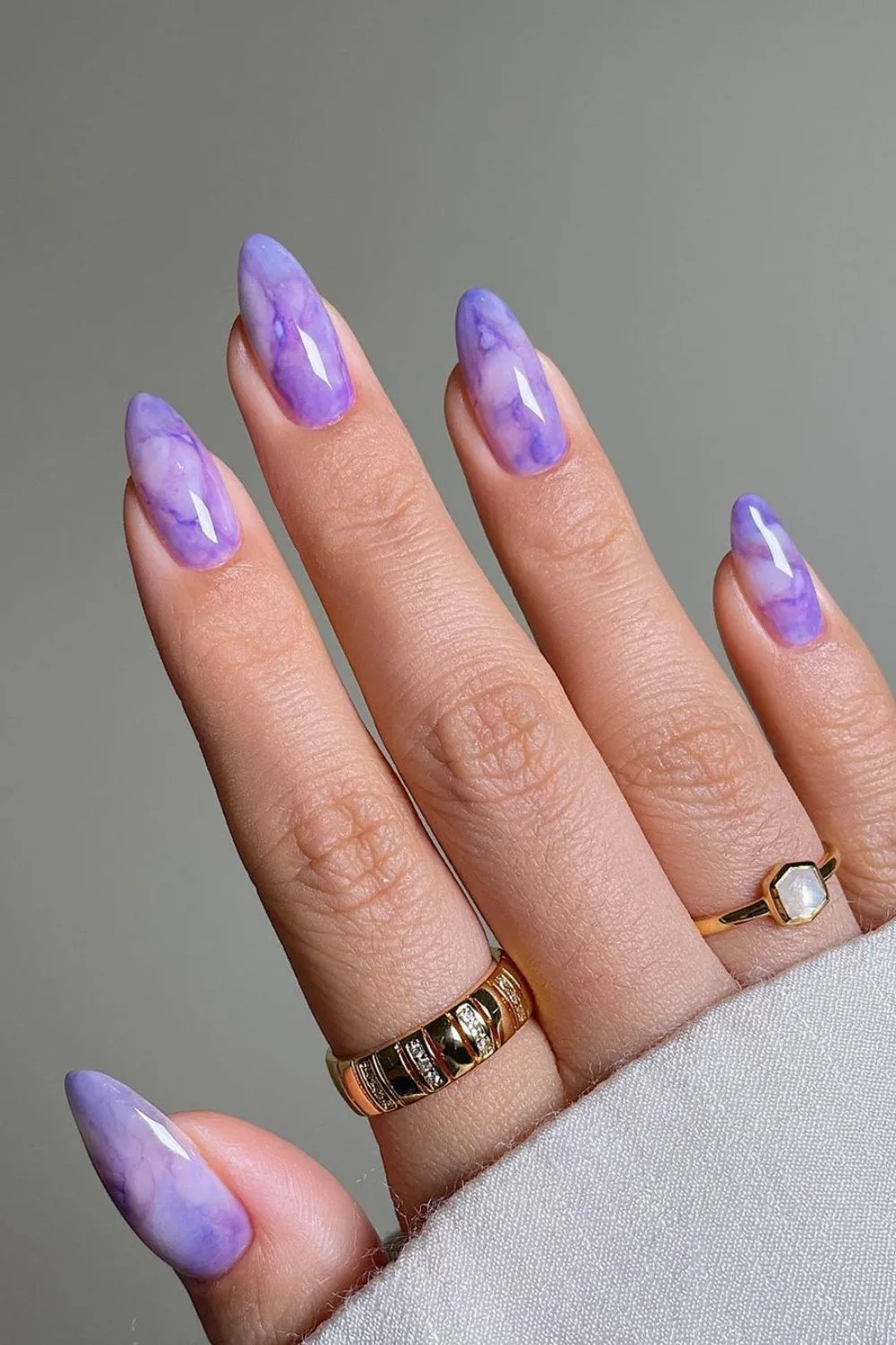 Purple amethyst manicure