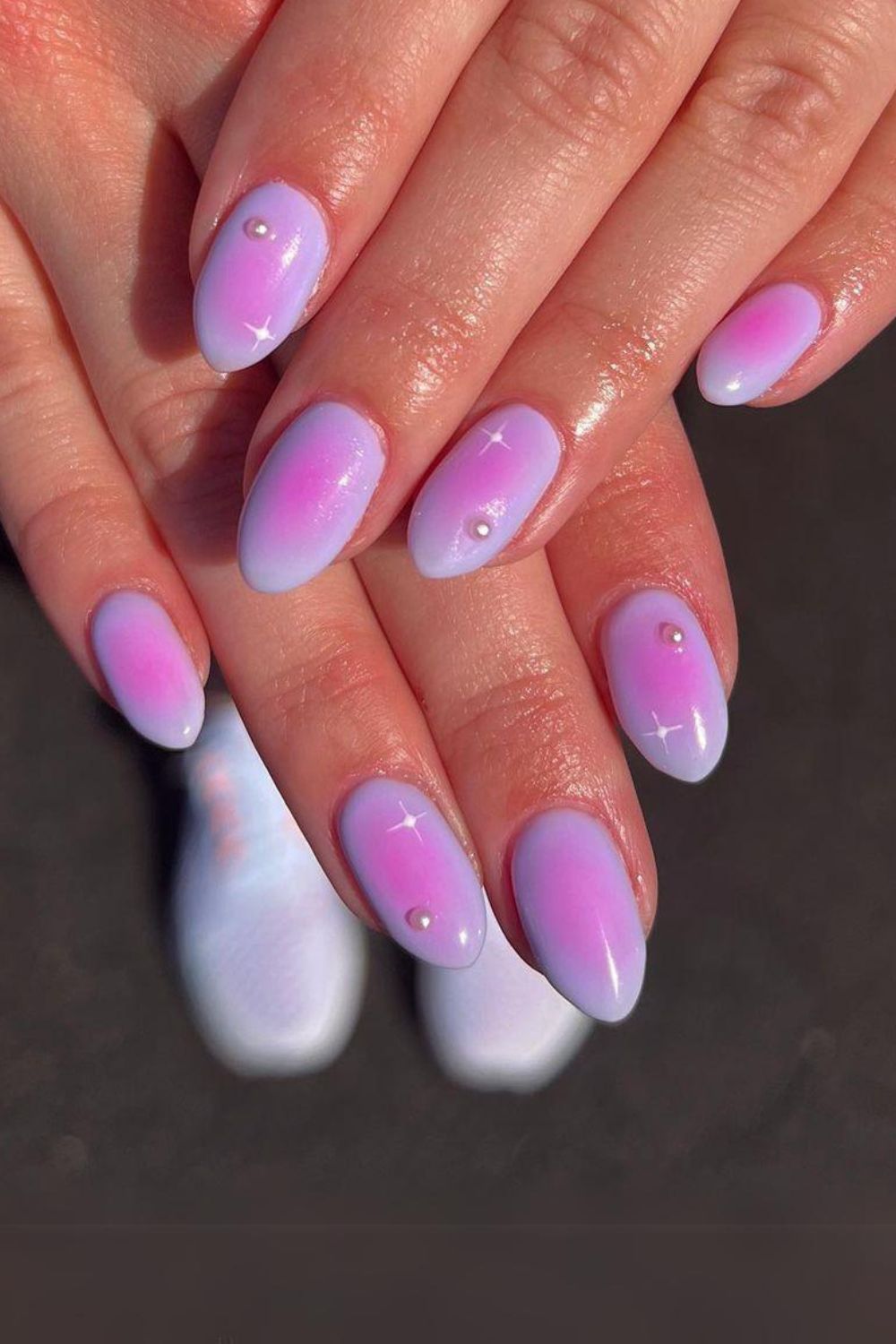 Purple and pink aura nails