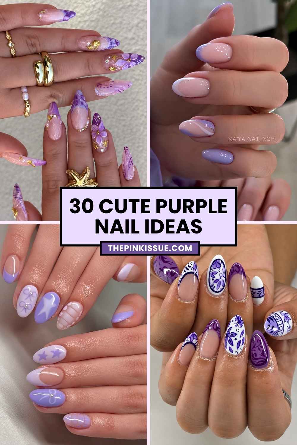 Purple nail inspo Pinterest