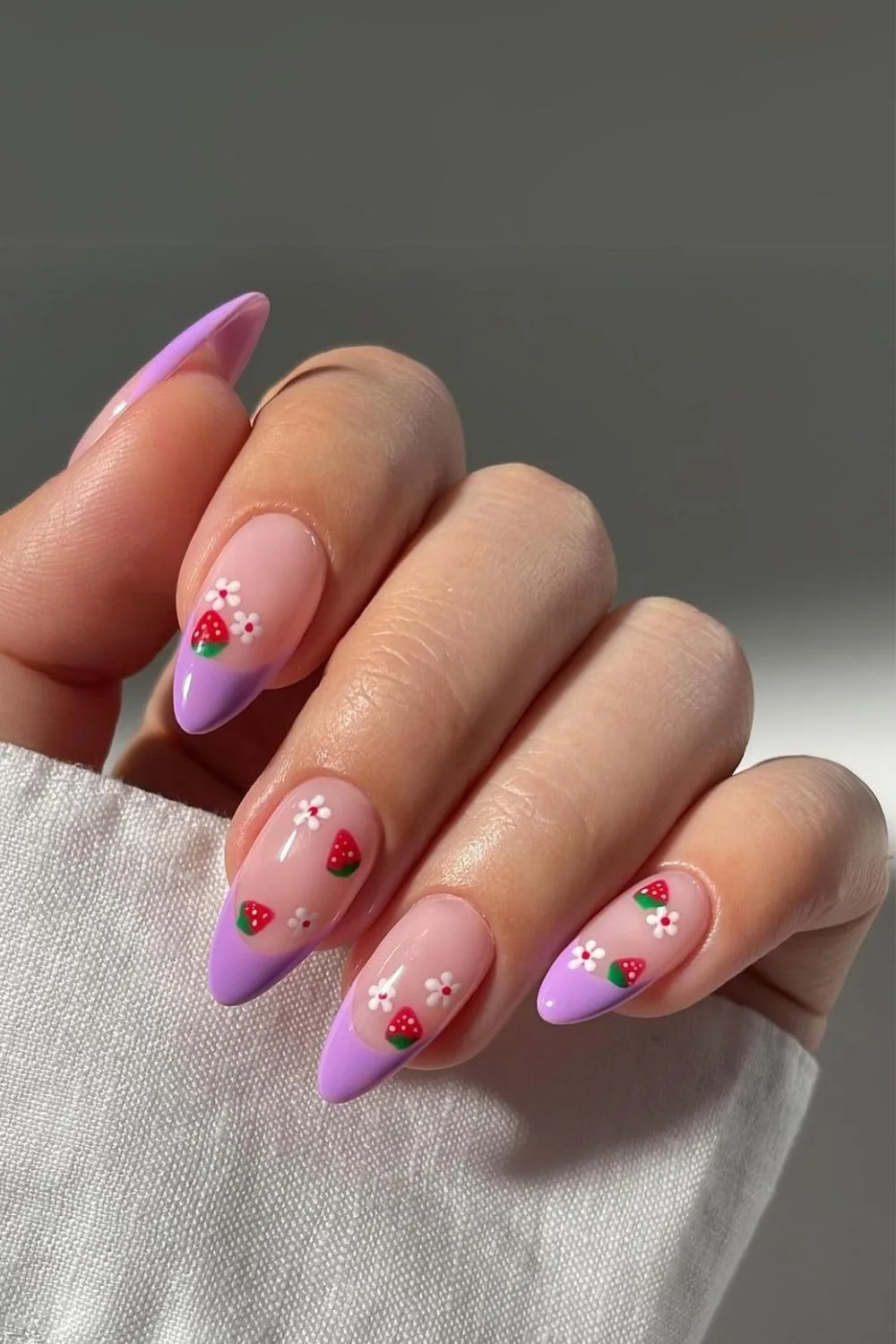 Purple strawberry nails