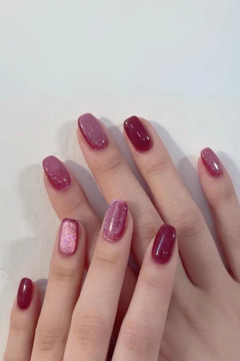 Raspberry velvet nails