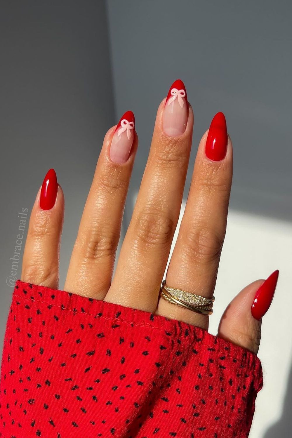 Red coquette nails