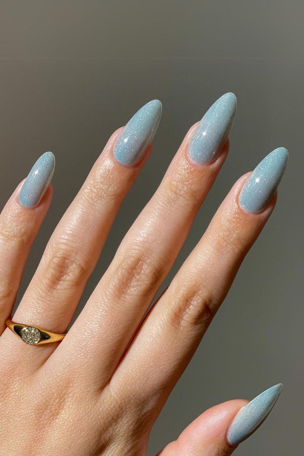 Seafoam holographic nails