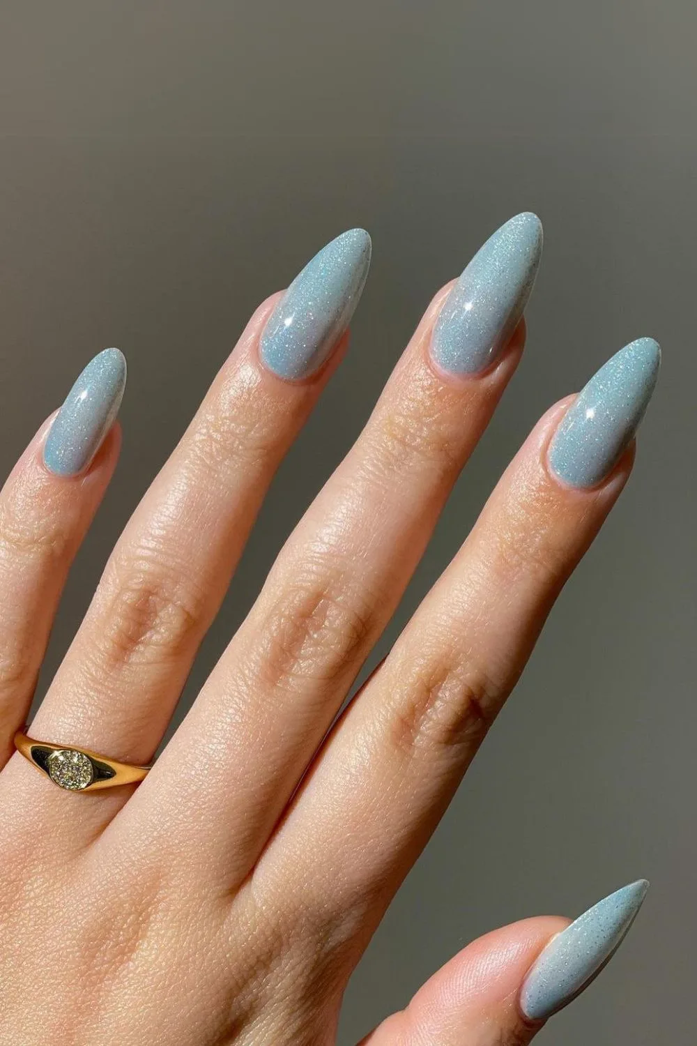 Seafoam holographic nails