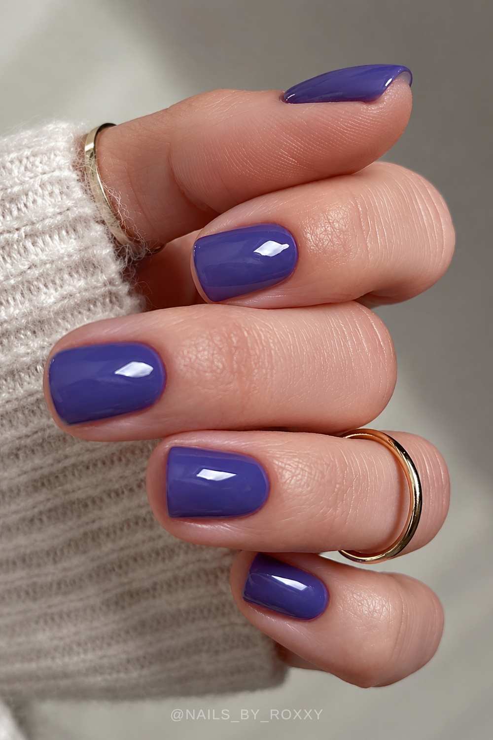 Short iris purple nails