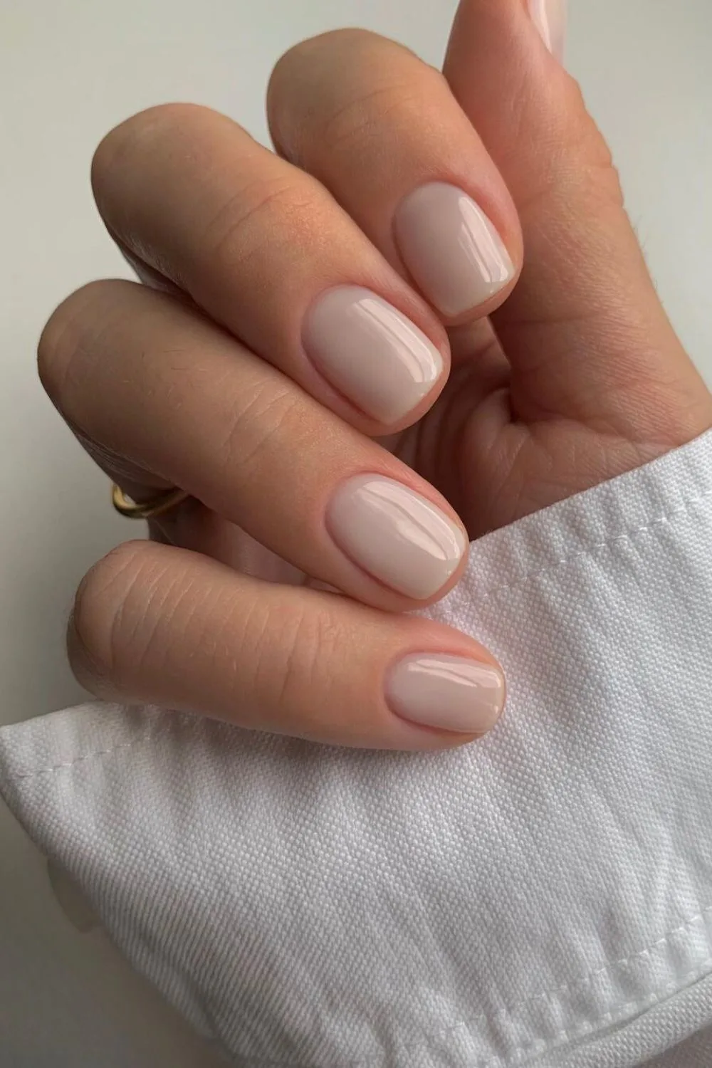 Soft beige nails