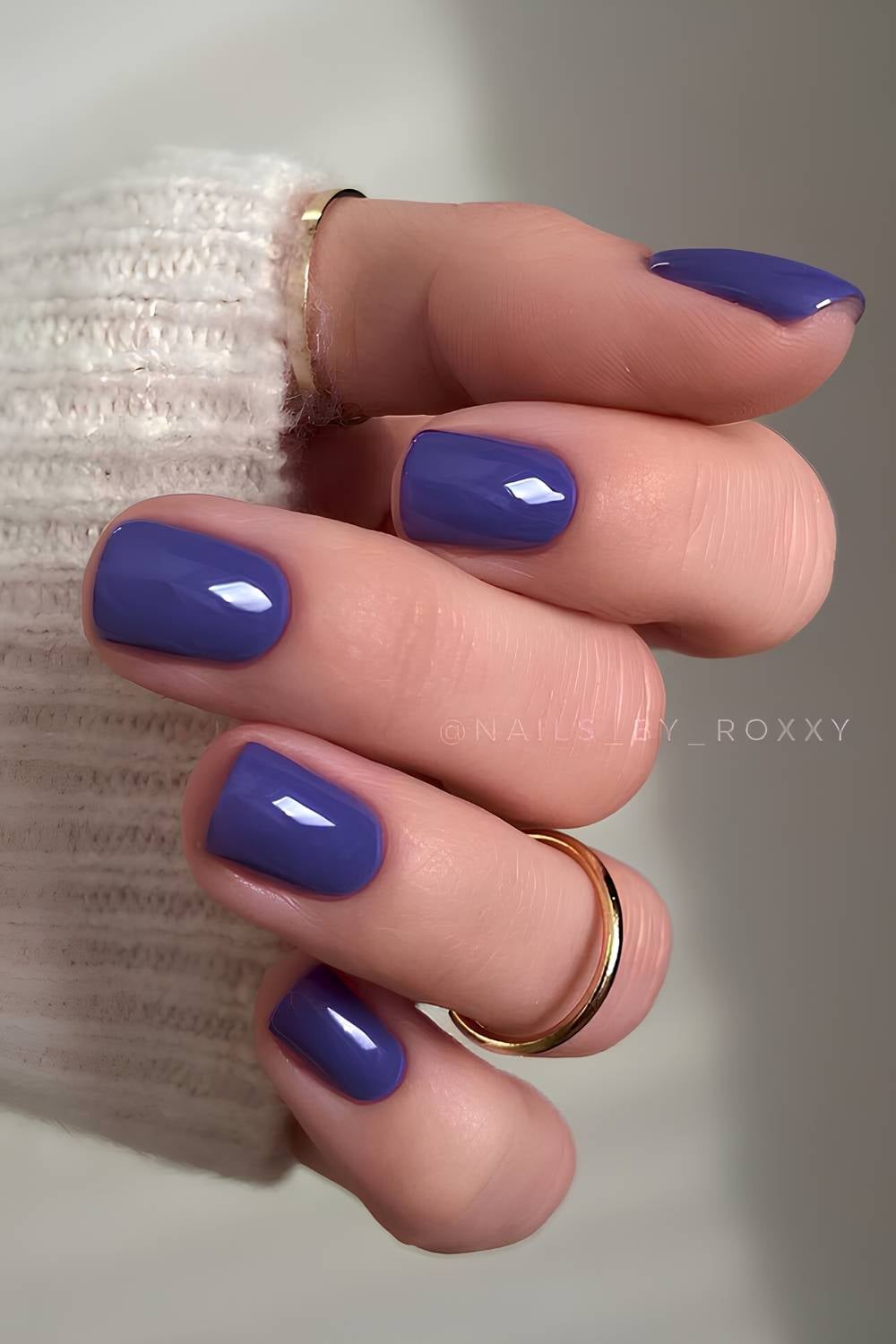 Solid iris purple manicure