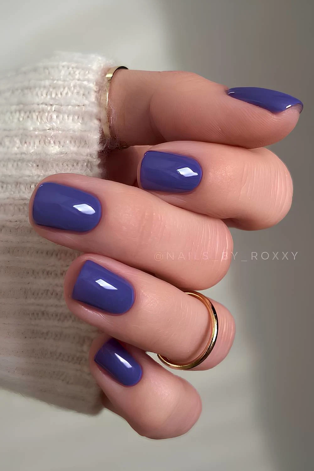 Solid iris purple manicure