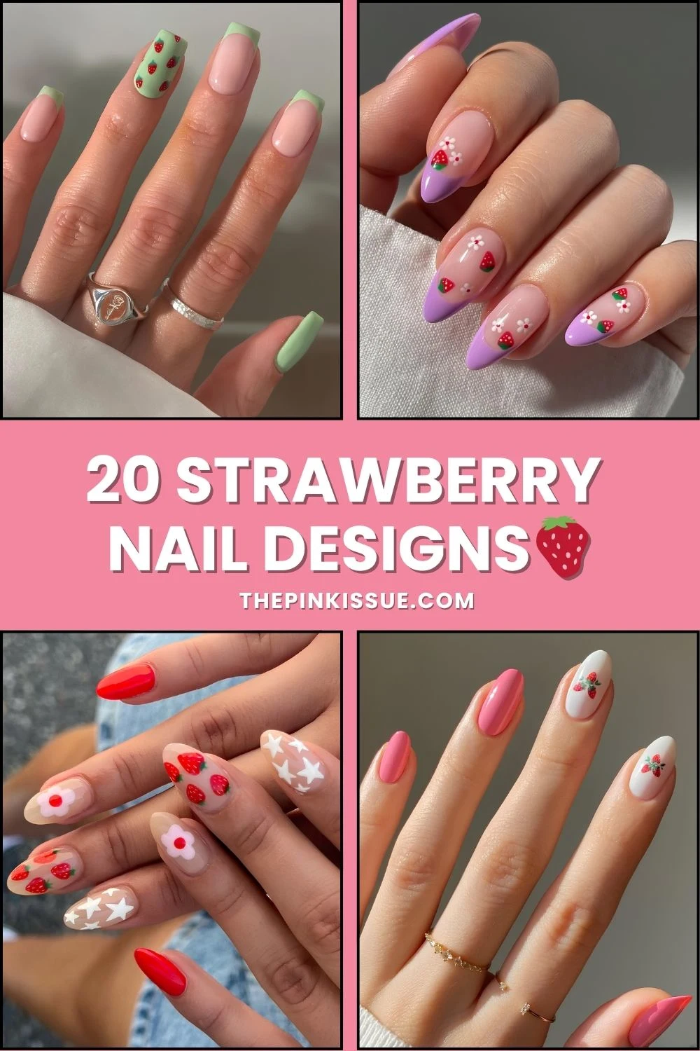 Strawberry nails Pinterest