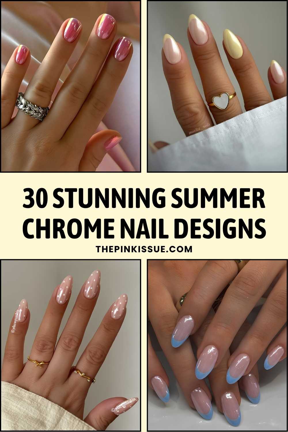 Summer chrome nail ideas Pinterest
