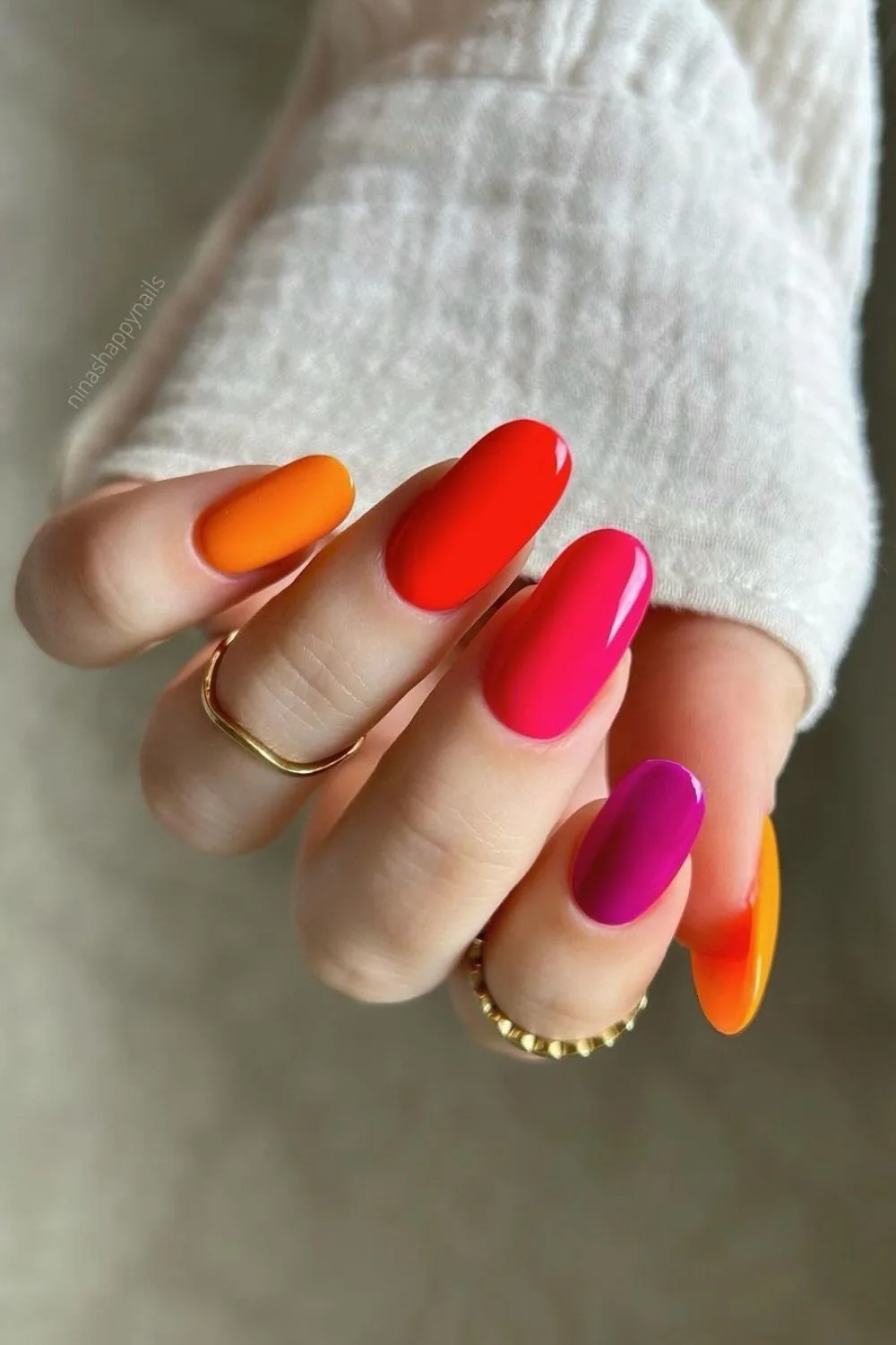 Summer skittle nails