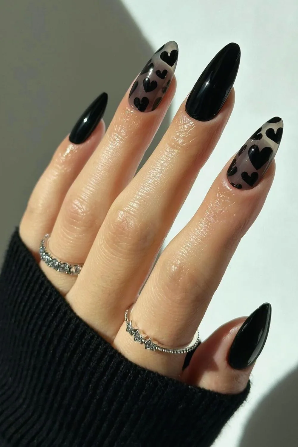 Translucent black nails