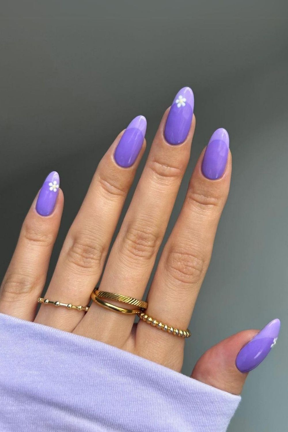 Two tone purple french nails