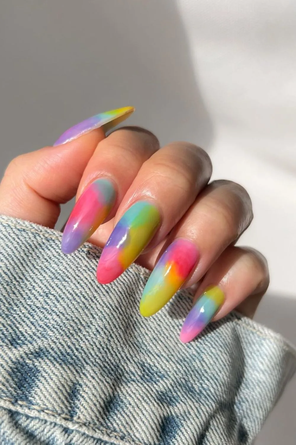 Watercolor effect nails