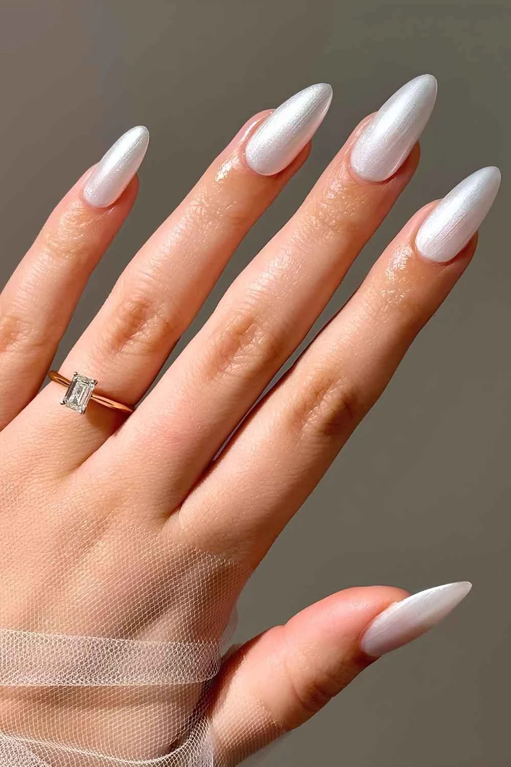 White satin nails