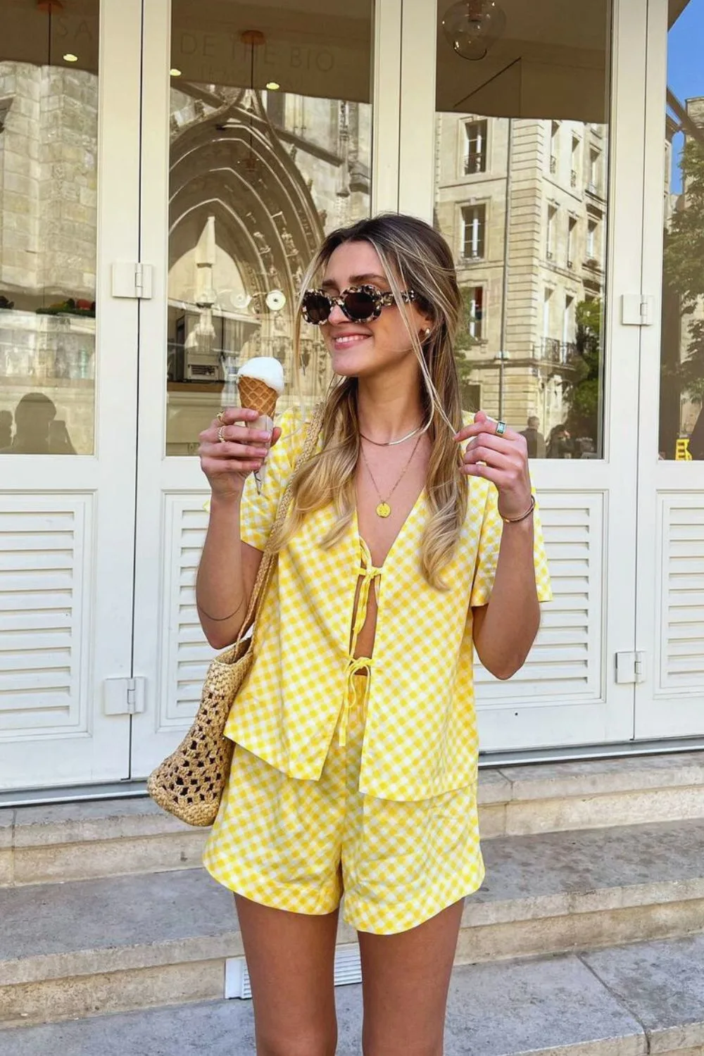 Yellow checkered set