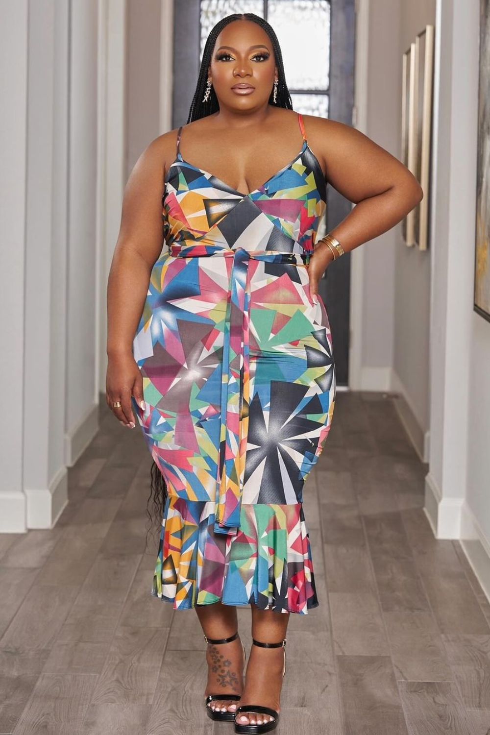 colorful spring dress for plus size