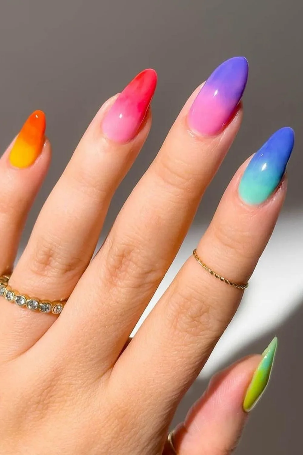 colorful ombre jelly nails