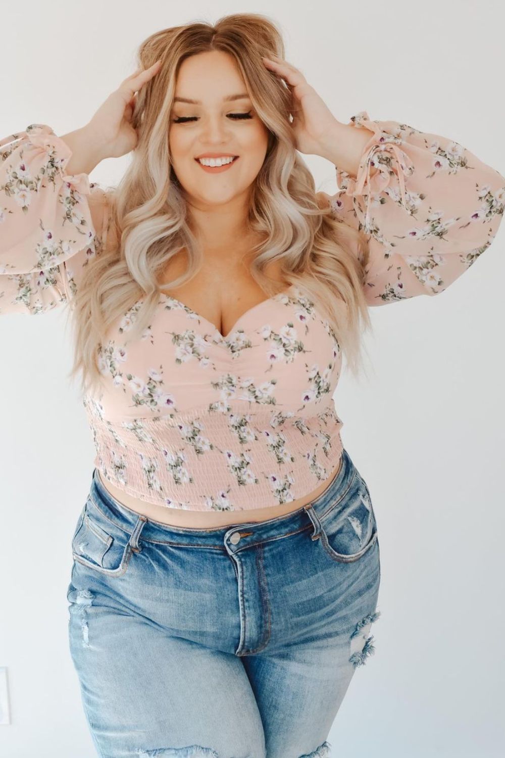 floral top for curvy spring