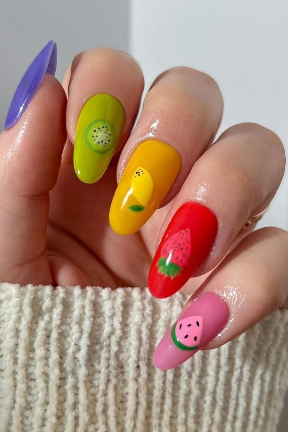 fruity skittle nails