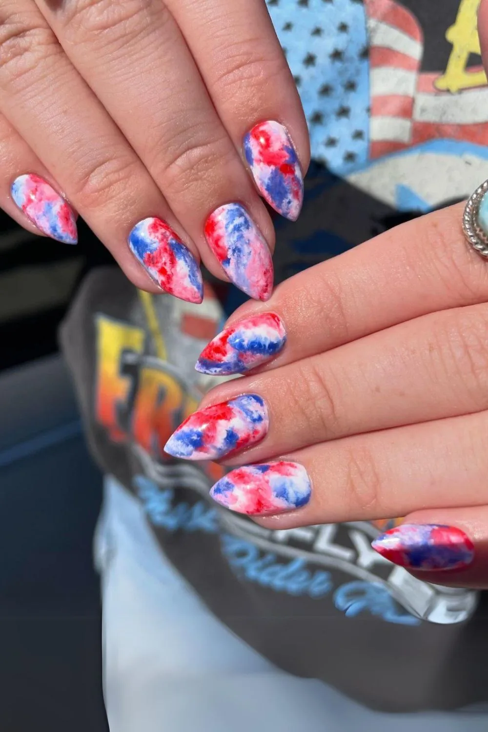 marble fourth of july nails