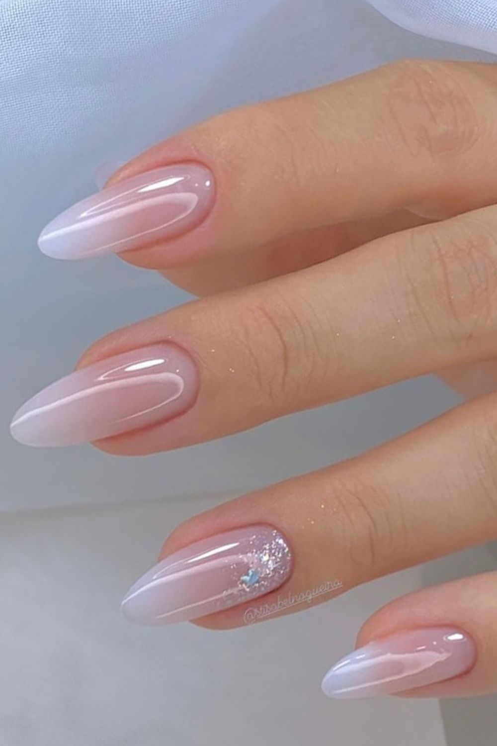 milky white ombre nail design