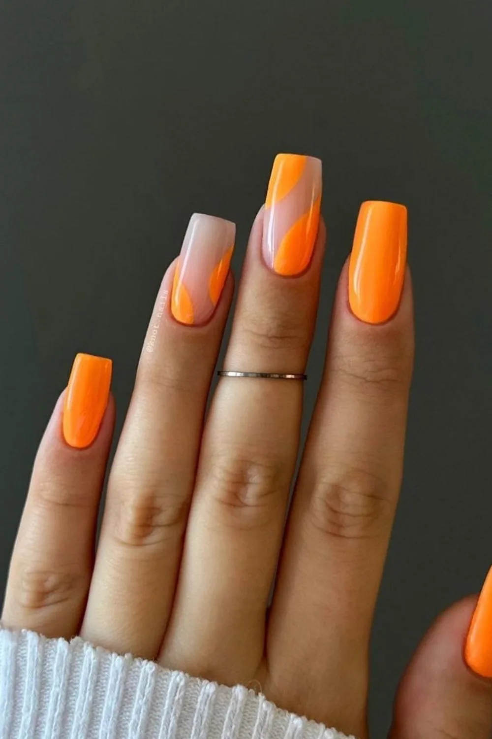 orange summer nails