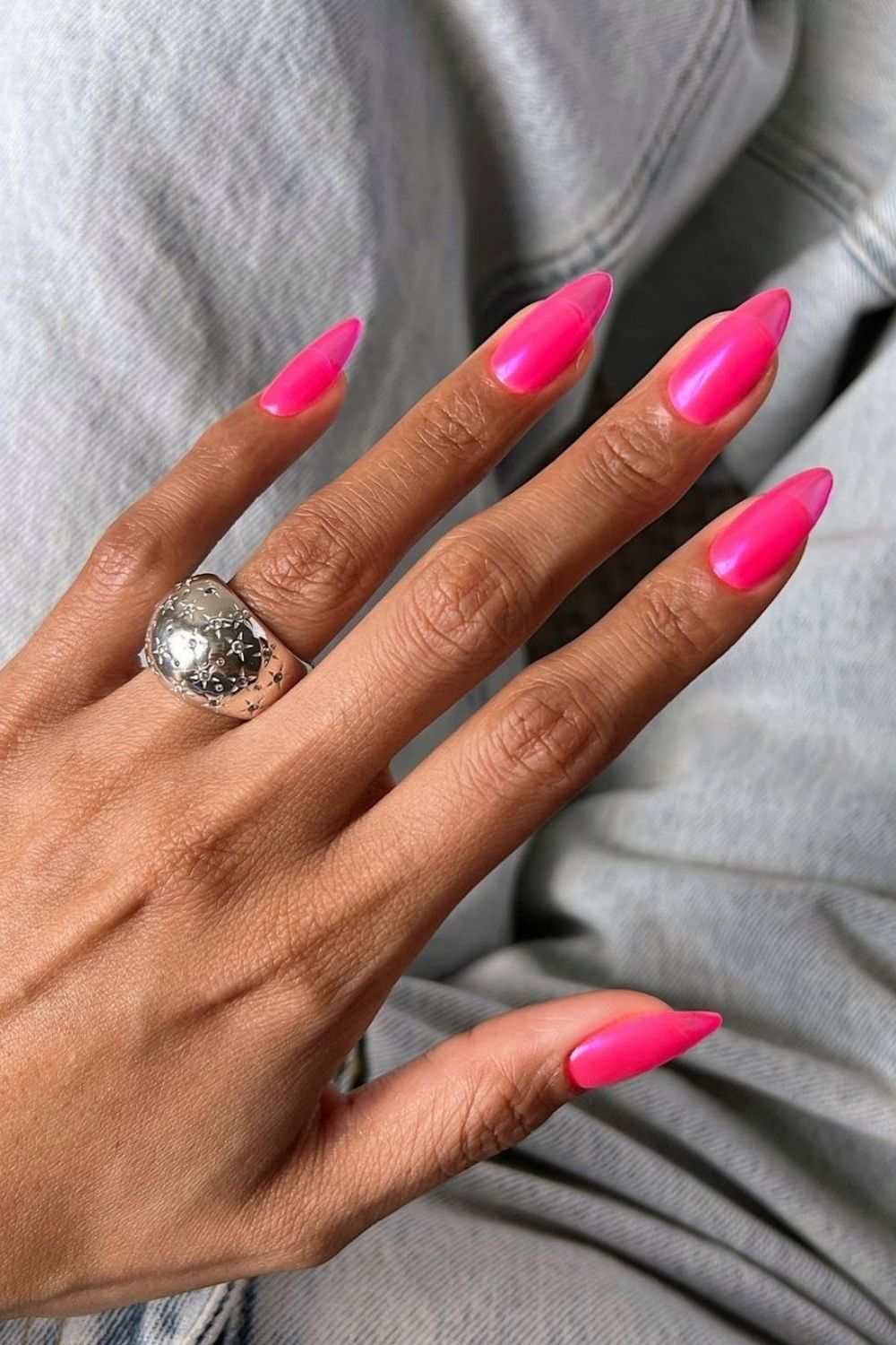 pink chrome jelly nails