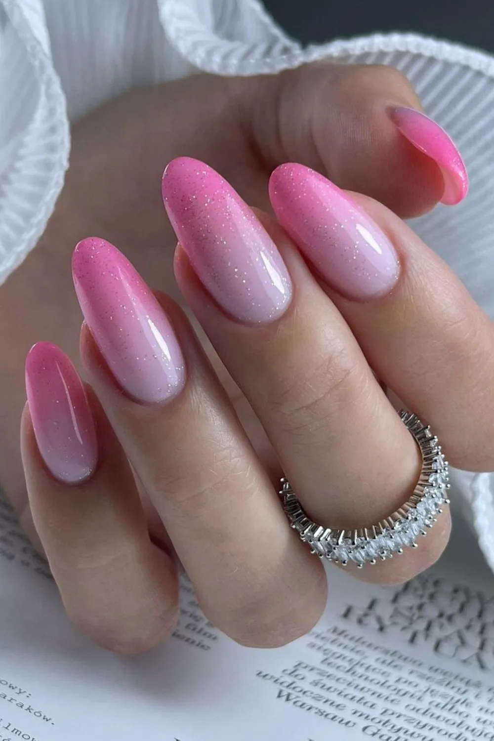 pink ombre glitter