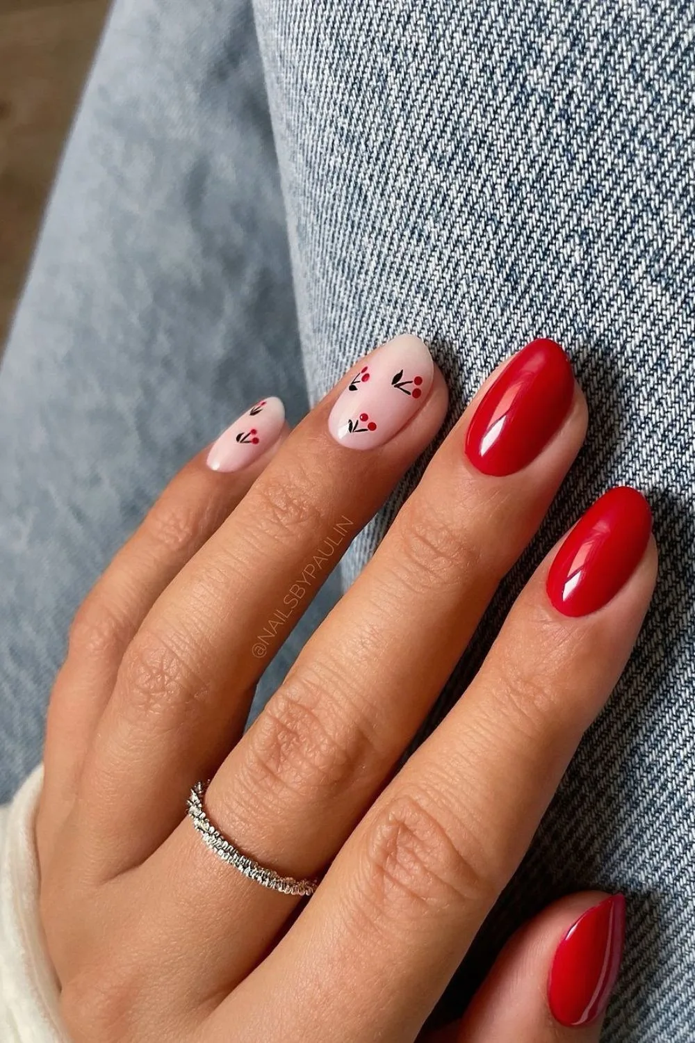 cherry and red nails