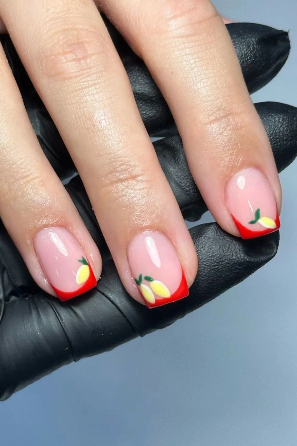 red french tips with lemons